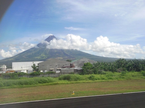 View of Mayon Volcano from the plane